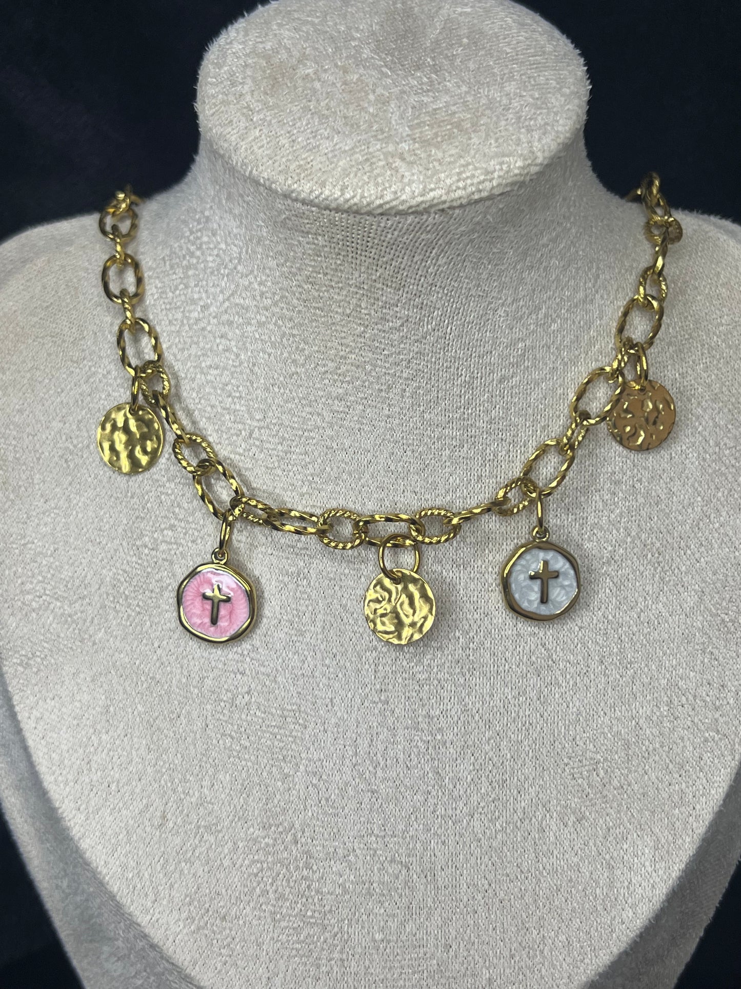 Collier croix double