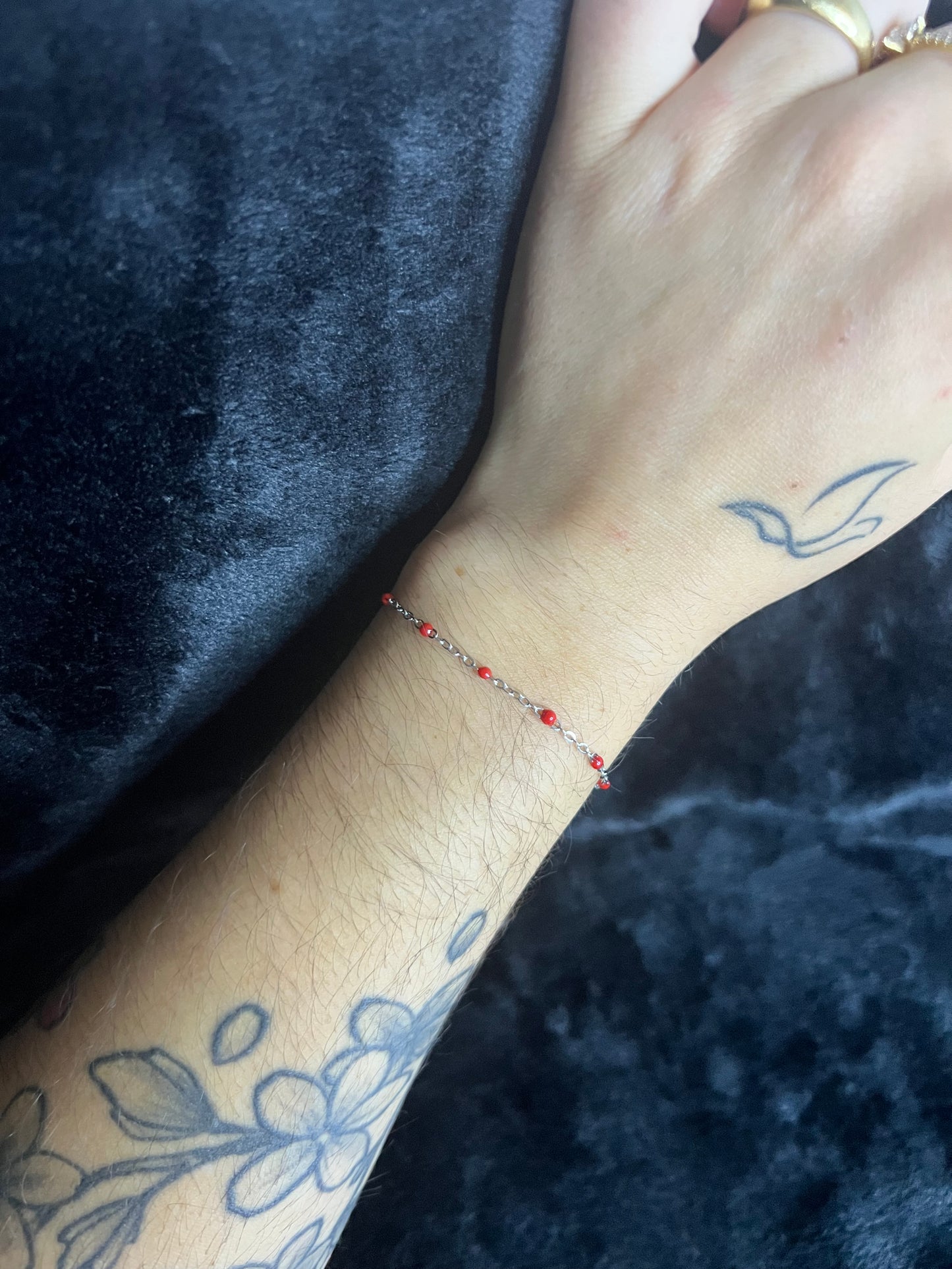 Bracelet Helena rouge acier inoxydable