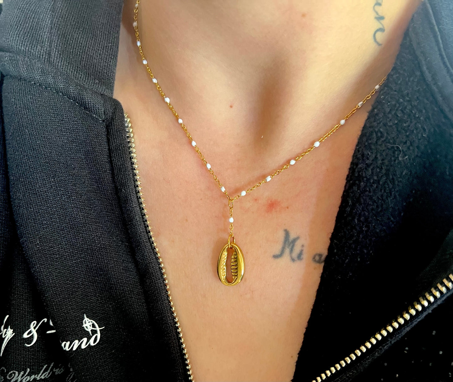Collier coquillage acier inoxydable