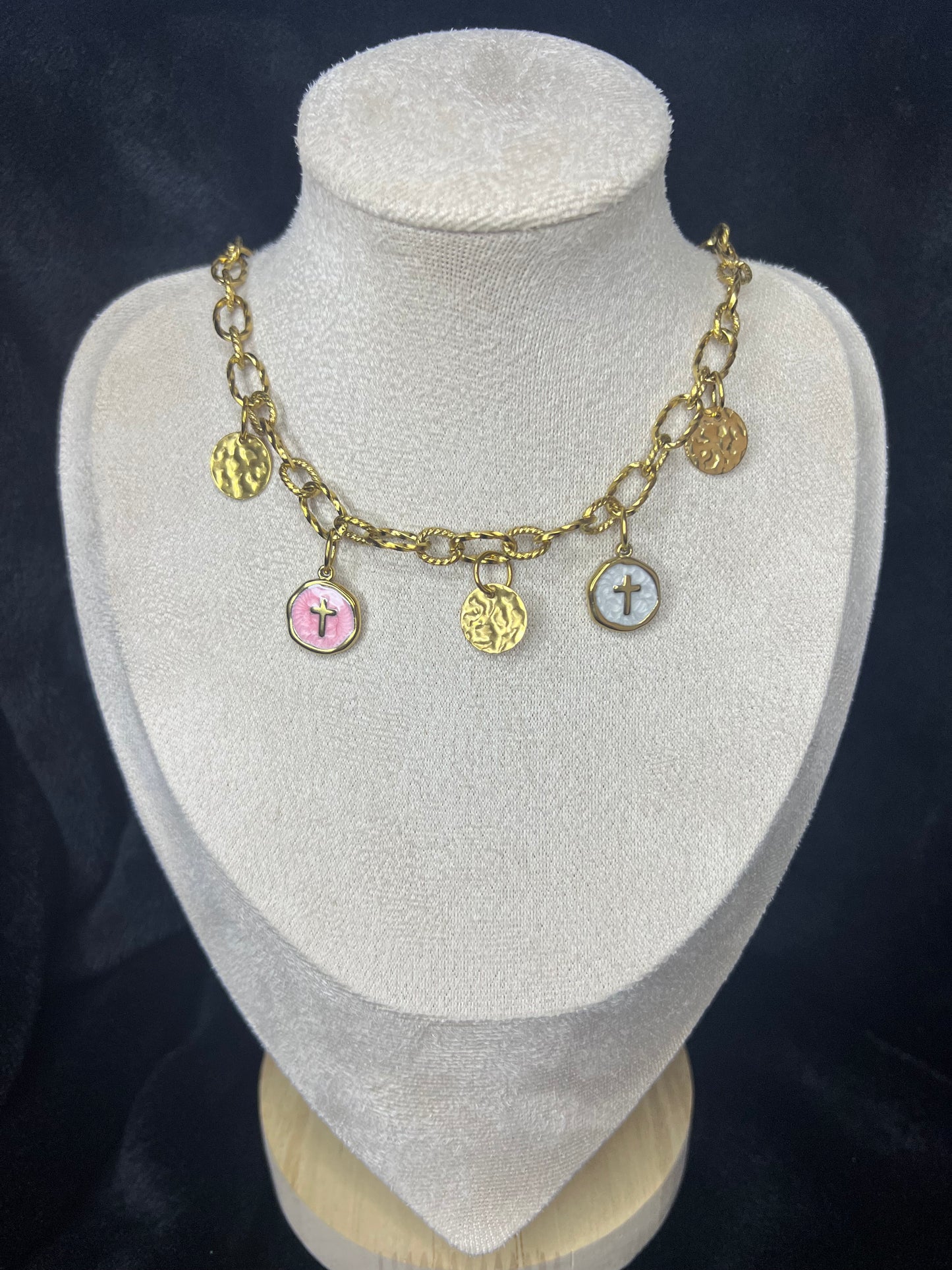 Collier croix double