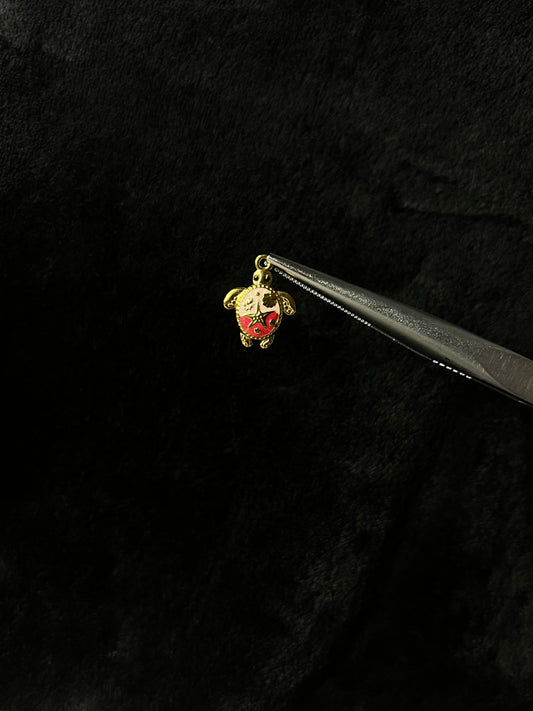 Bijou de lacets - Tortue rose