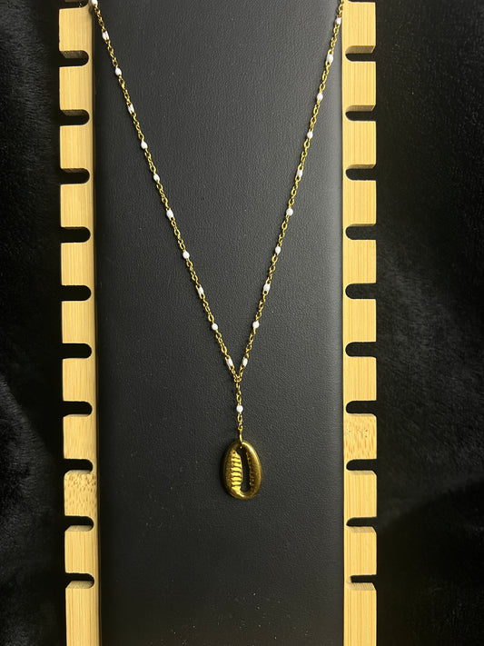 Collier coquillage acier inoxydable